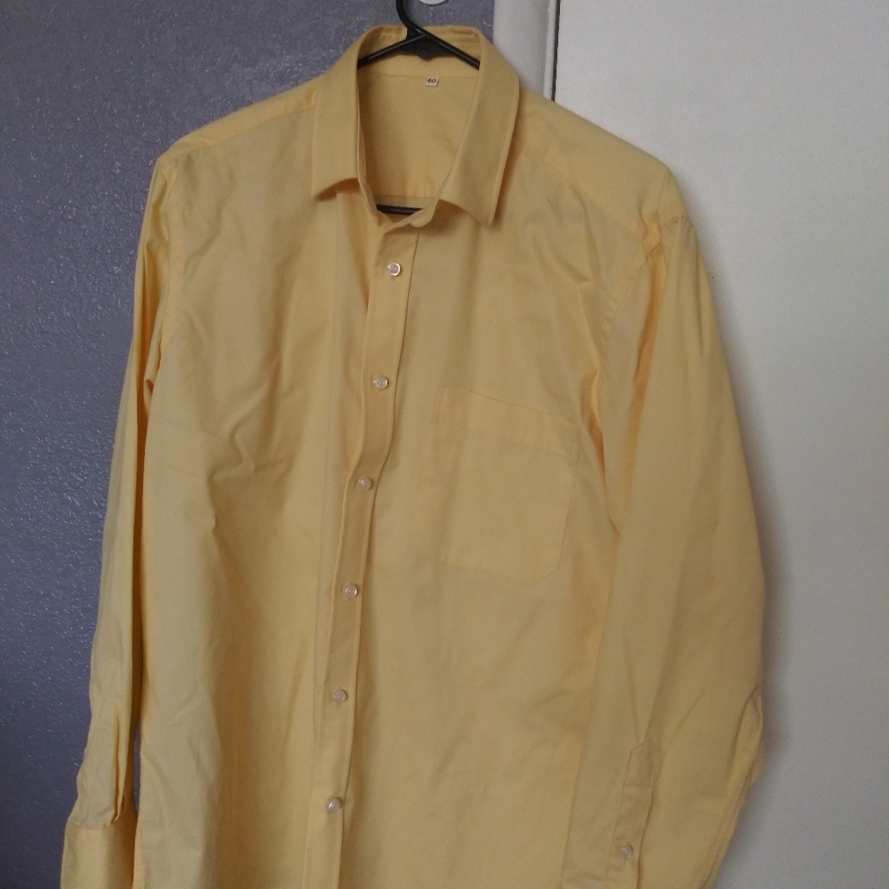 Mens yellow dress shirt